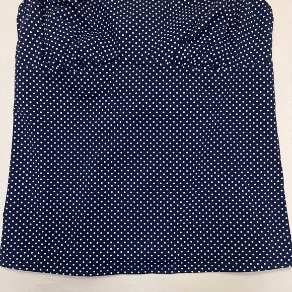 Lands' End Navy Blue & White Polka Dot Swim Top Tankini Size 18L - Picture 4 of 9